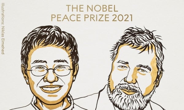 Hai nhà báo Ressa và Muratov đạt Giải Nobel Hòa bình 2021