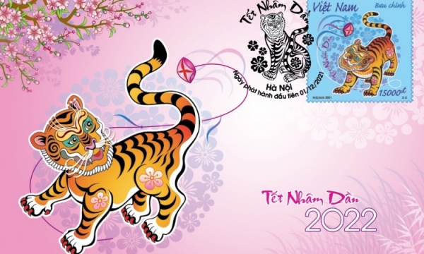 Phát hành bộ tem Tết Nhâm Dần 2022 với hình tượng chú hổ may mắn