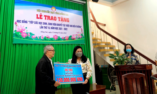 Vedan Việt Nam: Tiếp sức học sinh, sinh viên khuyết tật vượt khó đến trường năm học 2021-2022 tại tỉnh Đồng Nai