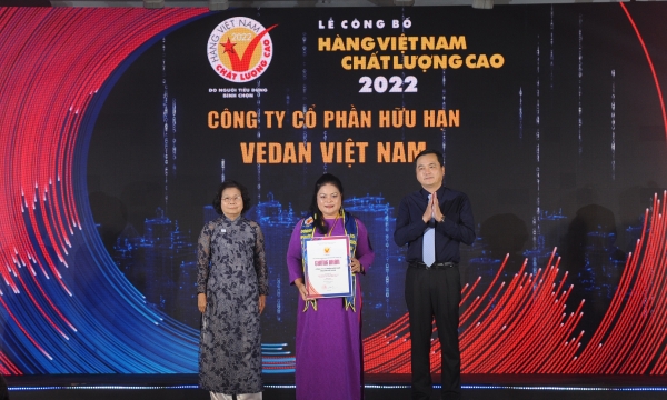 Vedan Việt Nam tiếp tục được vinh danh 'Hàng Việt Nam chất lượng cao' năm 2022