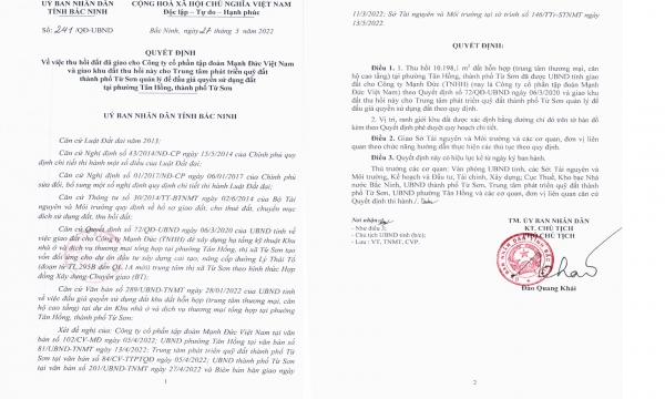 Bắc Ninh thu hồi khu đất hỗn hợp hơn 10.000 m2
