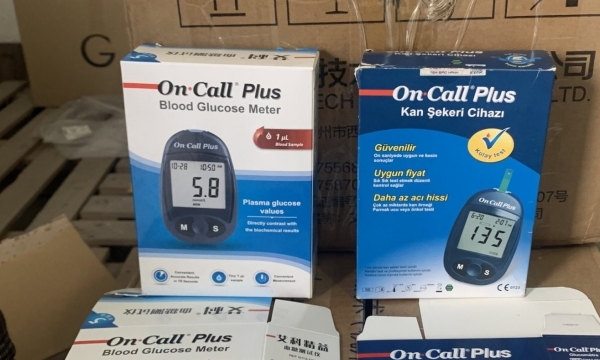 Phát hiện kho thiết bị đo đường huyết giả mạo nhãn hiệu On Call Plus