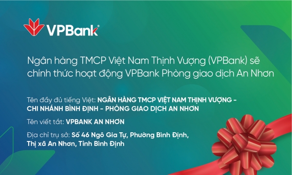VPBank:  Bố cáo khai trương VPBank An Nhơn