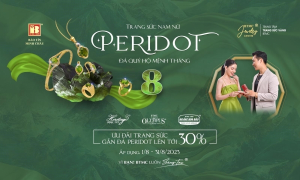 Top những “cực phẩm” trang sức Peridot không thể bỏ lỡ trong tháng 8