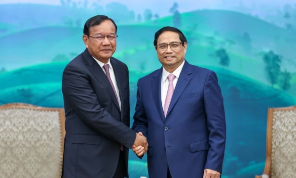 Thủ tướng Phạm Minh Chính tiếp Trưởng Ban Đối ngoại Đảng Nhân dân Campuchia