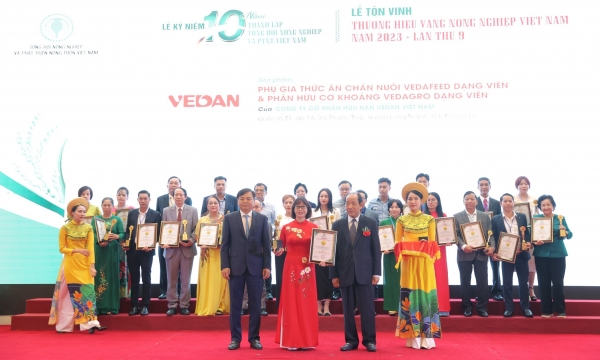 Sản phẩm Vedagro, Vedafeed của Vedan Việt Nam được vinh danh “Thương hiệu Vàng Nông nghiệp Việt Nam 2023”