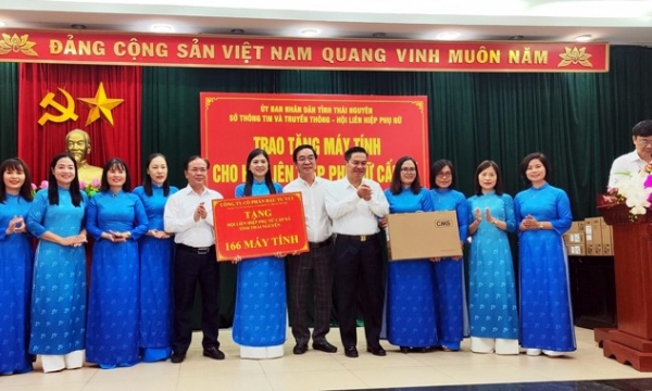 Thái Nguyên: Trao 166 máy tính cho 166 Hội Liên hiệp phụ nữ cấp xã trên địa bàn tỉnh