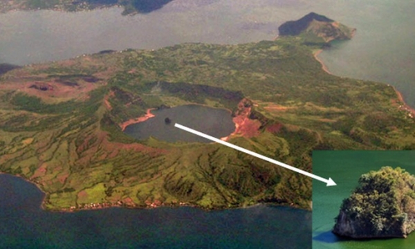 Hòn đảo độc đáo nhất thế giới nằm giữa hồ nước, là một trong những chóp nón của núi lửa đang hoạt động
