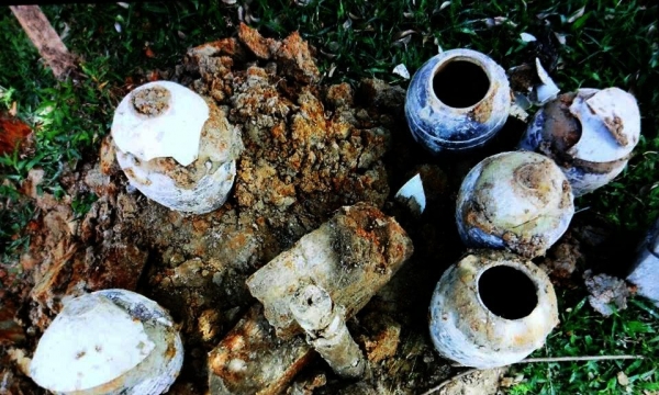 Đào hố chôn cột điện, nhóm công nhân phát hiện nhiều cổ vật thời Lê ở một tỉnh miền Trung, chính quyền vào cuộc xử lý
