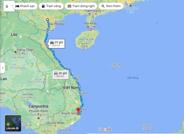 Từ Hà Nội đến Khánh Sơn du khách có thể di chuyển bằng đường bộ