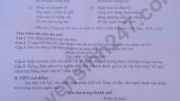 Đề thi môn Văn vào lớp 10 năm 2025 của Thanh Hóa có gợi ý đáp án