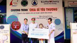 K Coffee và hoạ sĩ nhí Cherry trao tặng 200 triệu đồng cho các em nhỏ tại Bệnh viện Nhi đồng 1 