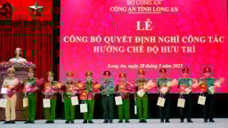 Công an Long An: Phó Giám đốc nghỉ hưu sau 38 năm công tác, 102 sĩ quan nghỉ hưu trước tuổi