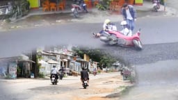 Cảnh người đi xe máy 'ngã sấp mặt' do thi công ẩu ở dự án đường 457 tỷ nội thành Kon Tum