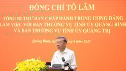 Tổng Bí thư Tô Lâm: Việc hợp nhất Quảng Bình và Quảng Trị mở ra không gian phát triển mới mang tính đột phá