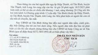 Xuất hiện một con động vật hoang dã dài 1m bơi trên kênh, chính quyền xã này ở Long An phát cảnh báo