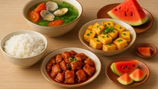 Bữa cơm tối 120 nghìn: Thịt sốt me, canh ngao chua, đậu phụ rán tẩm hành