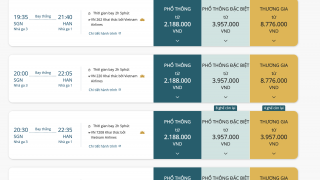 Giá vé máy bay dịp 2-9 rớt mạnh, TP HCM – Hà Nội chỉ còn 2,2 triệu đồng