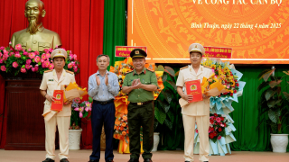 Công bố quyết định của Bộ Công an bổ nhiệm 2 Phó Giám đốc Công an tỉnh Bình Thuận