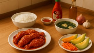 Bữa cơm tối 120 nghìn: Gà rim kiểu Hàn, canh rong biển trứng