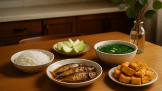 Bữa cơm tối 120 nghìn: Cá nục kho tiêu, canh cải xanh nấu thịt băm