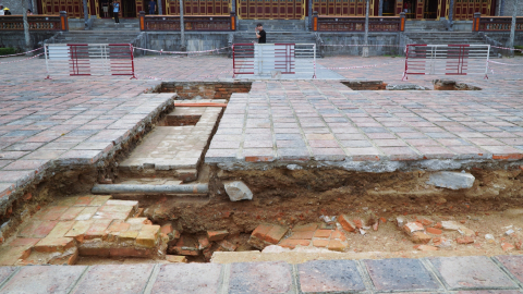 Nhiều phát hiện quan trọng khi khai quật di tích Đại Cung Môn ở Huế bị phá hủy từ năm 1947  