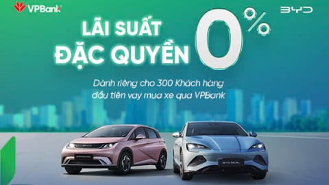 Sở hữu ngay xe điện BYD với lãi suất 0%