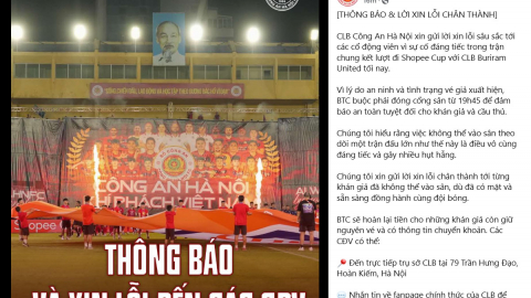 CLB CAHN lên tiếng về sự cố vé giả tại sân Hàng Đẫy