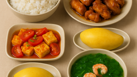 Bữa cơm tối cuối tuần 120 nghìn đồng: Gà chiên mắm giòn rụm, xoài tráng miệng ngọt mát