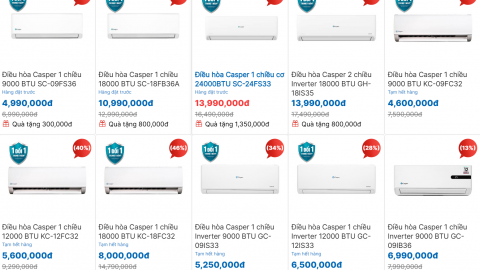 Giá điều hòa lao dốc kịch sàn tới 60%, có mẫu chỉ từ 3 triệu đồng