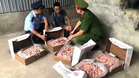 Tiêu hủy 1 tấn chân gà đông lạnh nhập lậu tại Huế