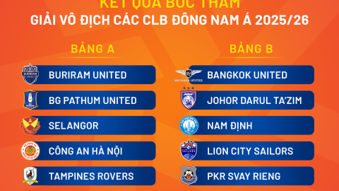 Bốc thăm Shopee Cup 2025/2026: CLB CAHN cùng bảng 2 đại diện Thái Lan