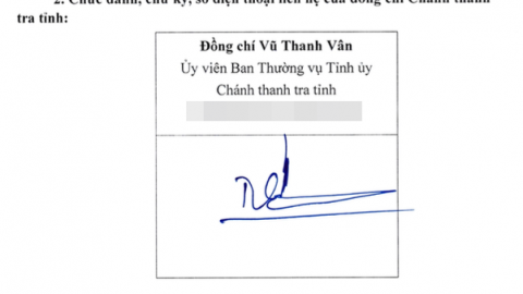 Chữ ký của Chánh Thanh tra tỉnh Hưng Yên mới như thế nào?
