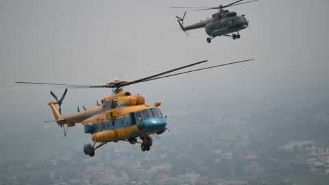 10 trực thăng Mi-8, Mi-17 sẵn sàng cho màn trình diễn lịch sử trên bầu trời Ba Đình