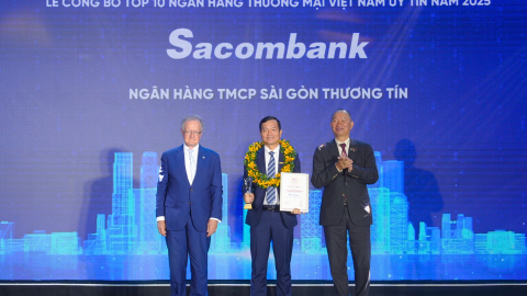 Sacombank vào Top 10 Ngân hàng Thương mại Việt Nam uy tín năm 2025