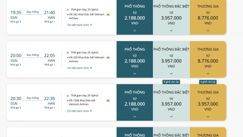 Giá vé máy bay dịp 2-9 rớt mạnh, TP HCM – Hà Nội chỉ còn 2,2 triệu đồng