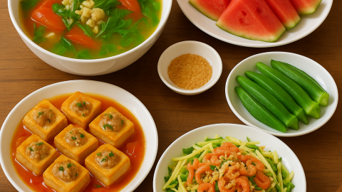 Bữa cơm tối 120 nghìn: Đậu phụ nhồi thịt sốt cà, canh ngao chua