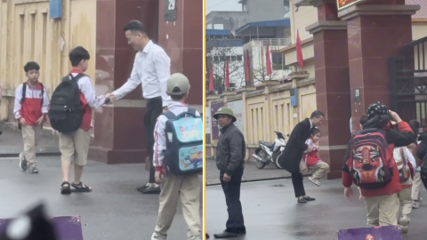 Thầy giáo ở Nam Định sáng nào cũng làm một việc trước cổng trường gây bão lời khen: 'Học sinh nhất định sẽ là người tử tế'