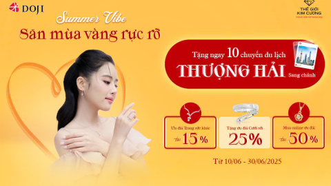 Mùa yêu rực rỡ, DOJI và Thế giới Kim Cương ưu đãi lớn cho combo trang sức cưới