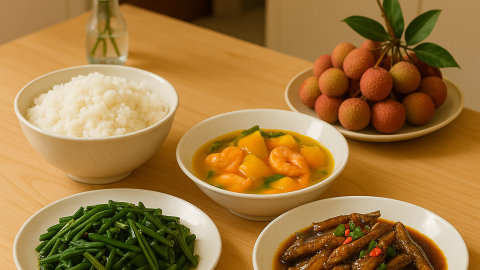 Bữa cơm tối 120 nghìn: Cá bống kho tiêu, canh bí đỏ tôm, rau muống xào tỏi
