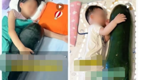 Người Trung Quốc ôm bí đao đi ngủ để giải nhiệt