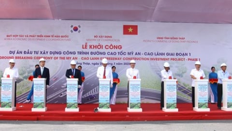 26 ngày sau sáp nhập tỉnh Tiền Giang, tỉnh Đồng Tháp (mới) phối hợp khởi công một dự án quan trọng