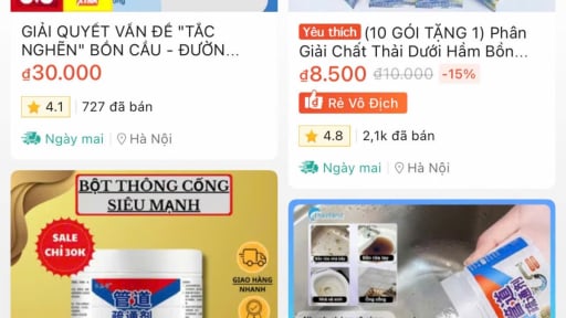 Tự mua hóa chất thông tắc cống trôi nổi trên mạng, tác hại khôn lường