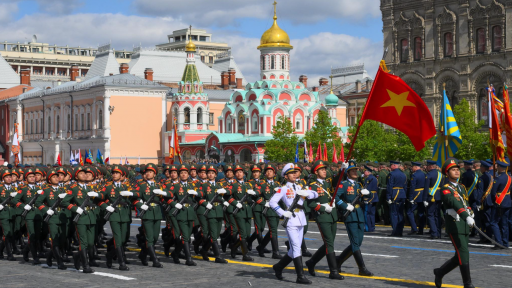 Hình ảnh đoàn Việt Nam tham gia lễ duyệt binh Ngày Chiến thắng ở Moscow