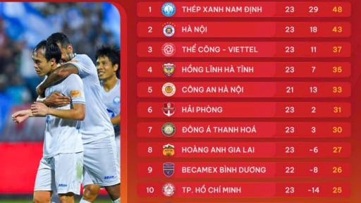 Bảng xếp hạng V.League 2024/2025 sau vòng 23: Chưa bỏ cuộc!