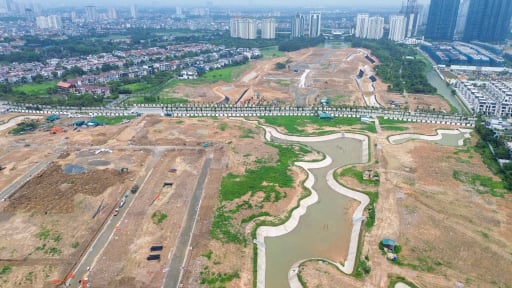 Hình hài công viên có diện tích lớn nhất Hà Nội, tọa lạc tại khu đô thị dành cho giới siêu giàu dần lộ diện 