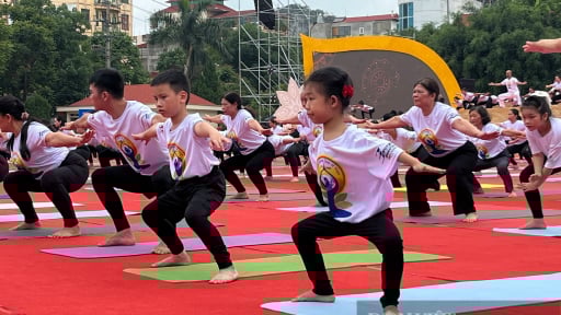 Màn đồng diễn ấn tượng của gần 500 vận động viên trong Ngày hội Yoga Quốc tế 2025