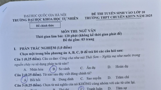 Đề thi môn Văn vào lớp 10 năm 2025 Trường THPT Chuyên Khoa học Tự nhiên dài 3 trang: Thách thức lớn