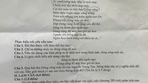 Đề thi Văn vào lớp 10 của tỉnh Sóc Trăng năm 2025 gây ấn tượng 