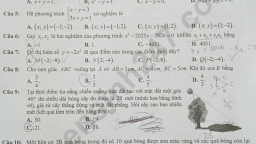 Đề thi môn Toán vào lớp 10 năm 2025 của Phú Thọ có gợi ý đáp án 